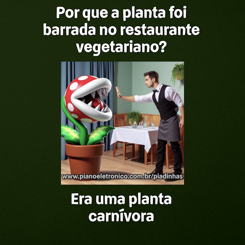 Por que a planta foi barrada no restaurante vegetariano?

Era uma planta carnívora